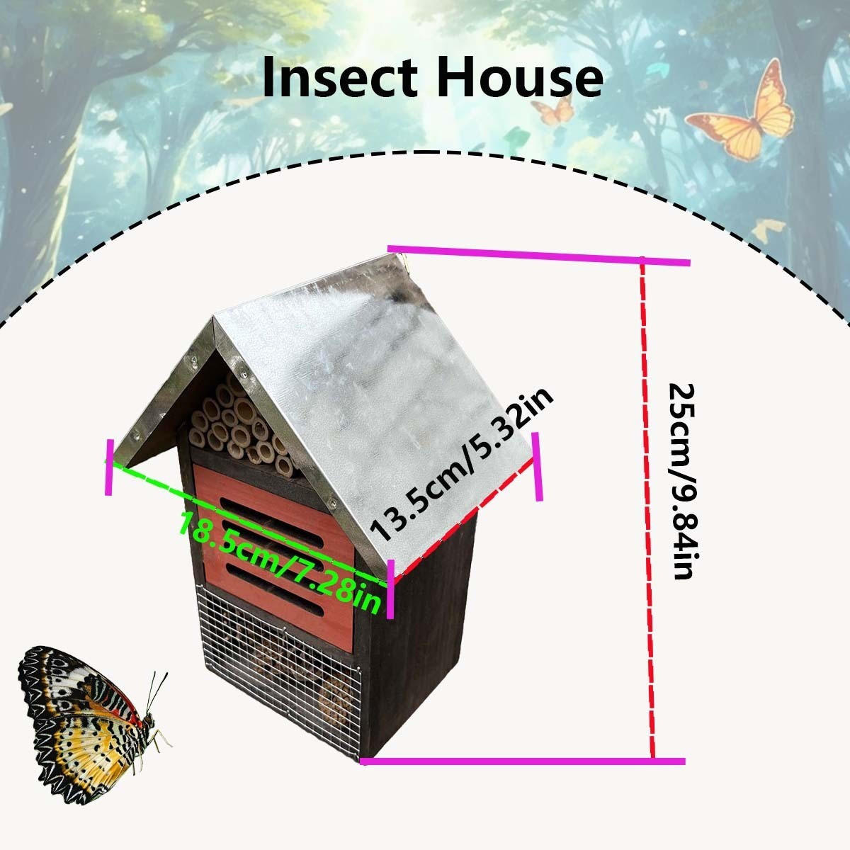 INSEKTENHOTEL 18.5/13.5/25 cm - Multicolor, Holz (13.5/25/18.5cm) - Authentics