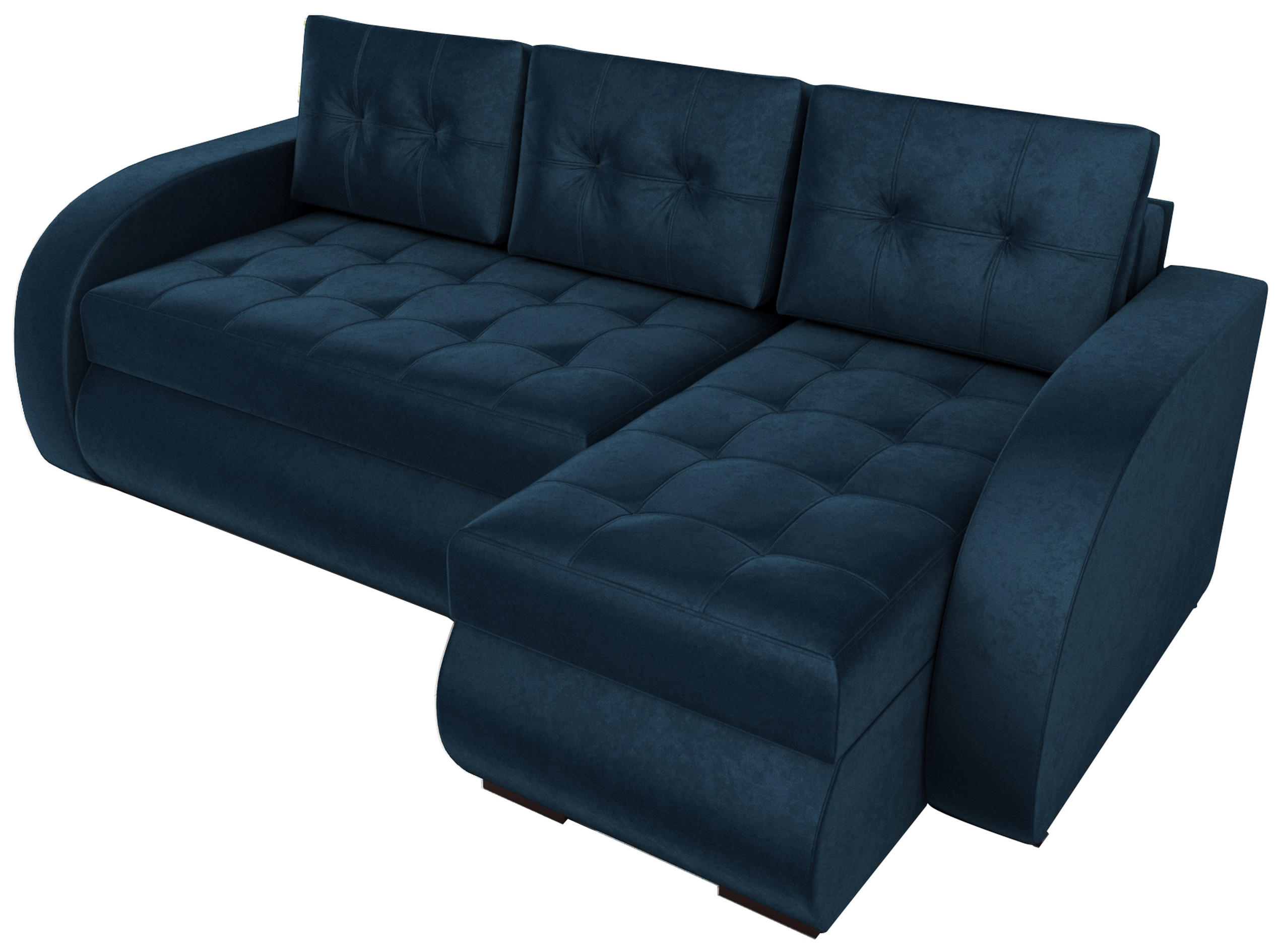 ECKSOFA Bergen mit Schlaffunktion Blau Samtstoff - Blau, Textil (238/141cm) - Bromarkt