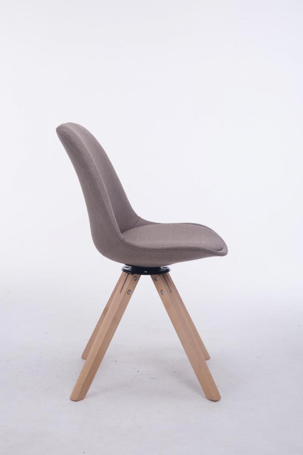DREHSTUHL Stoff taupe - Taupe/Eukalyptusholzfarben, Holz/Textil (48/84/56cm) - CLP