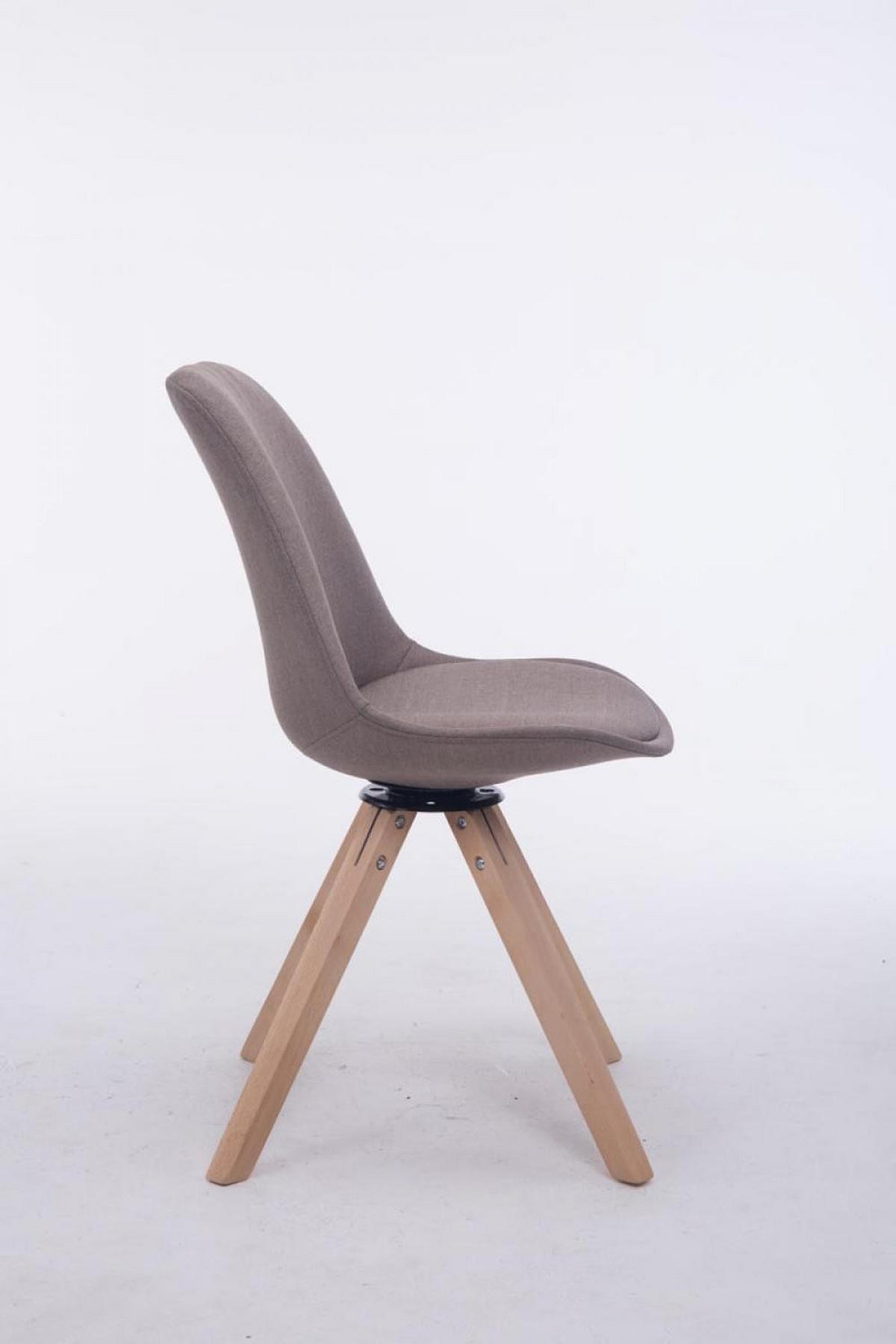 DREHSTUHL Stoff taupe - Taupe/Eukalyptusholzfarben, Holz/Textil (48/84/56cm) - CLP