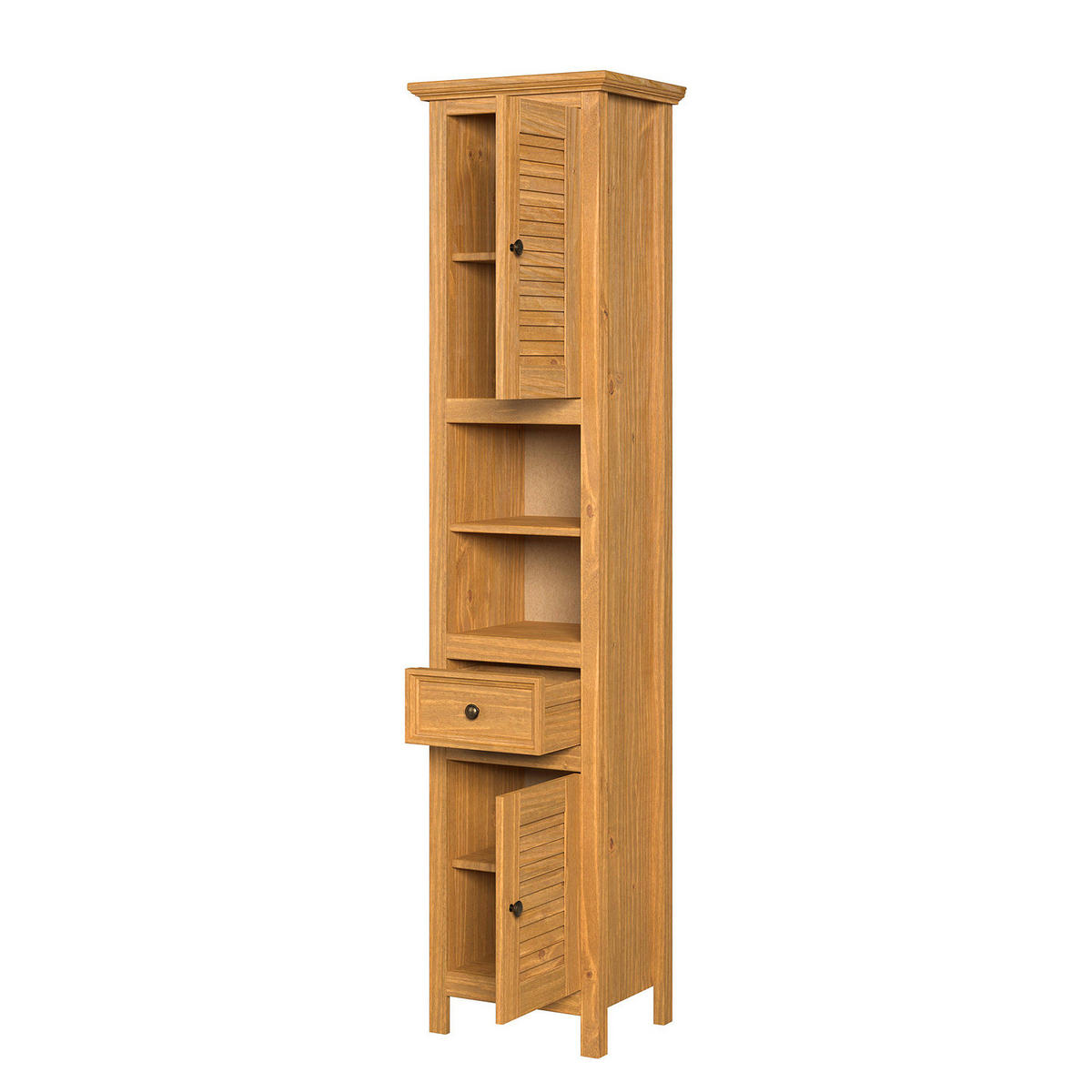 MASSIVER HOCHSCHRANK - Kiefer - Kieferfarben, Holz (45/190/35cm) - home24