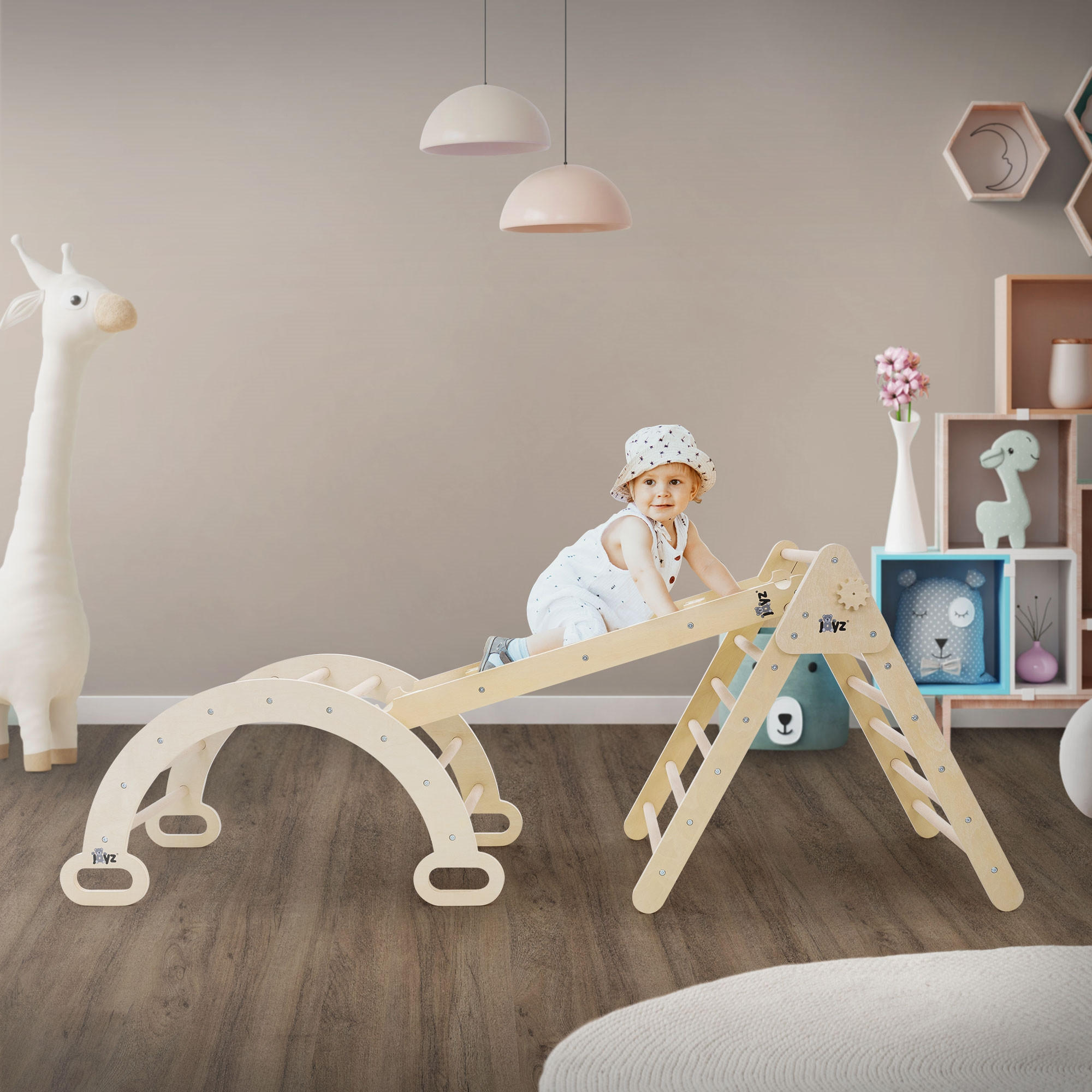 KLETTERDREIECK - Naturfarben, Holz (32/94cm) - Joyz