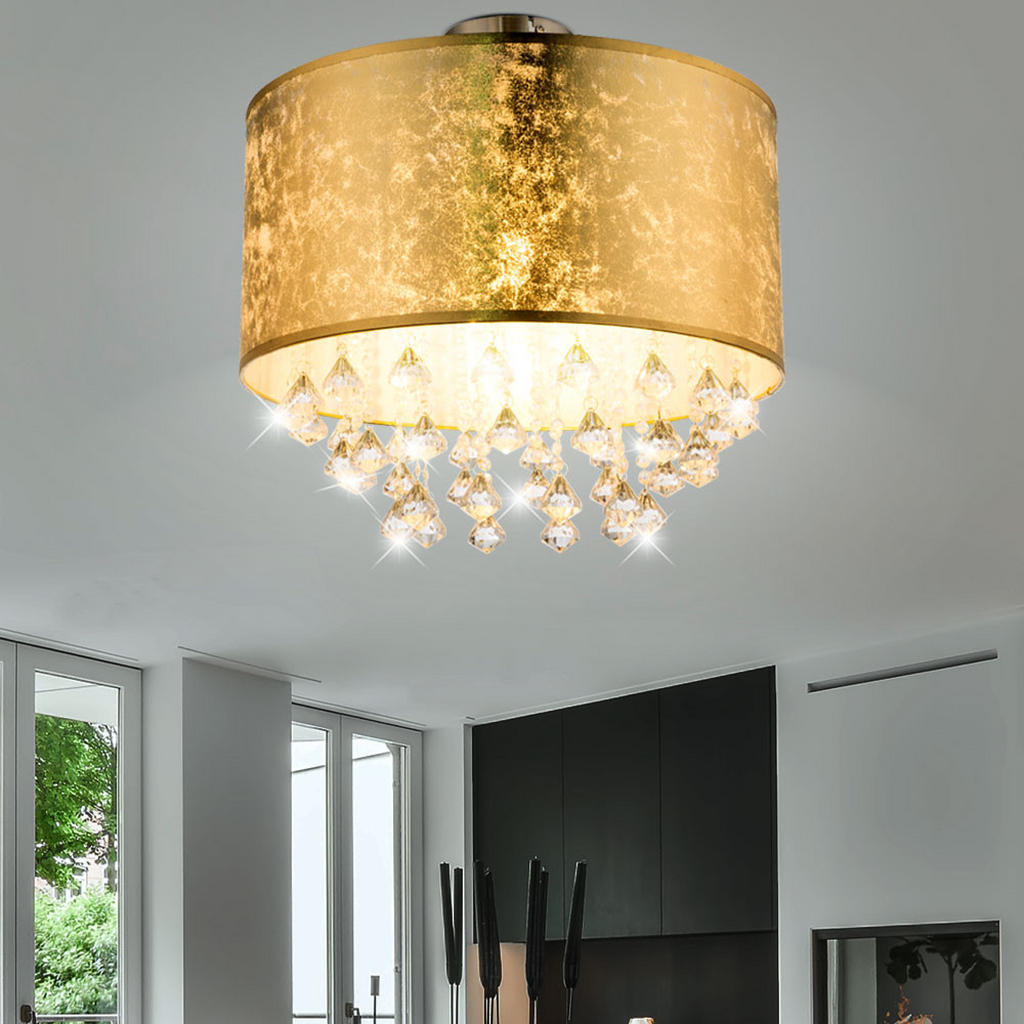 Thumbnail - Globo Lighting Deckenleuchte, Gold, Metall, 30x31x30 cm, Lampen & Leuchten, Innenbeleuchtung, Deckenleuchten