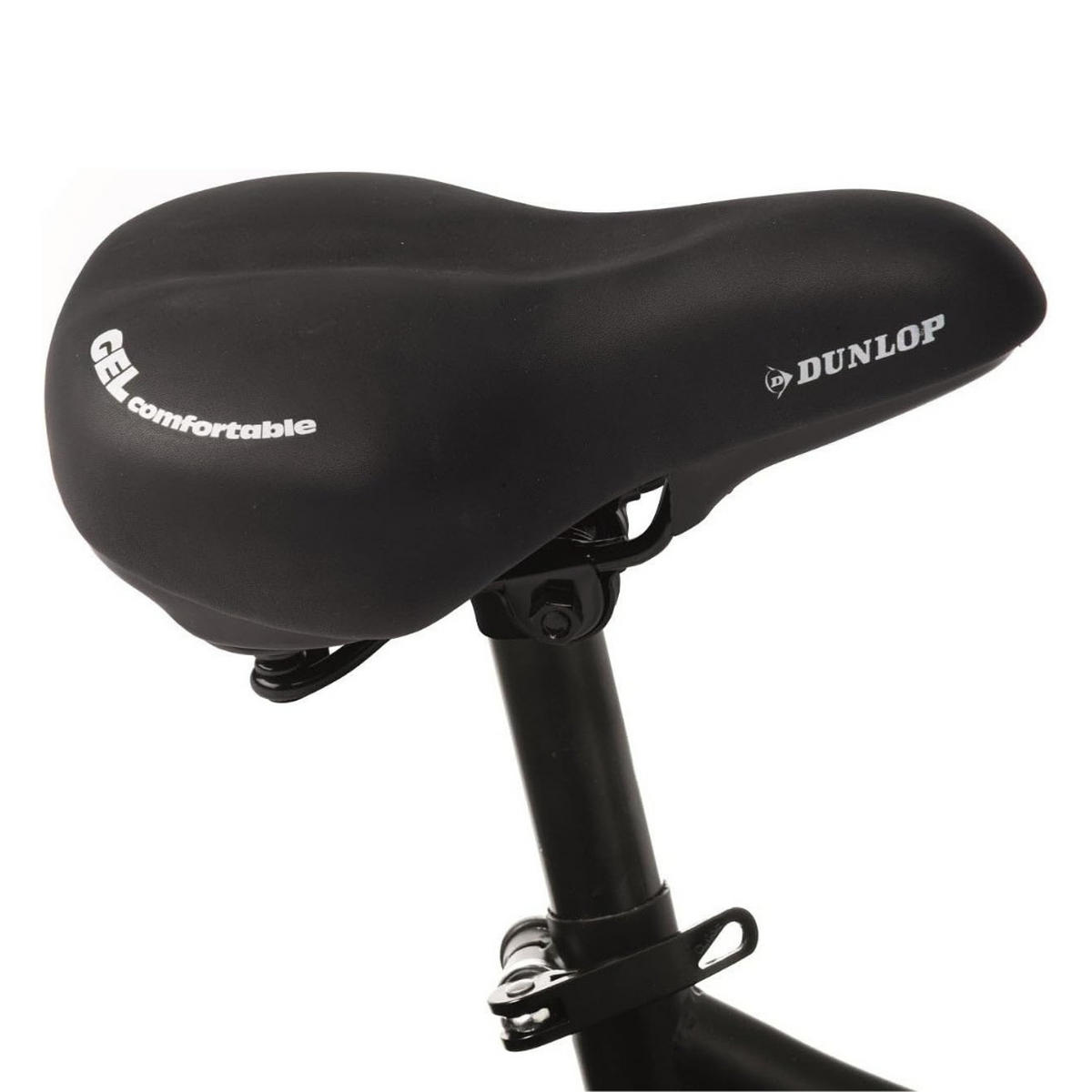 FAHRRADSATTEL – Extraweicher Gel Sattel FGC19, Ergonomisch, Komfortabel Gepolstert, Für Damen & Herren, City- und Tourenräder, Memory-Funktion - Schwarz, Textil/Metall (22/9/27cm) - Dunlop