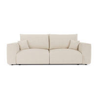 SCHLAFSOFA mit Stauraum COMO Frottee Creme 254cm - Creme, Textil (254/78/95cm) - Premium Interiors