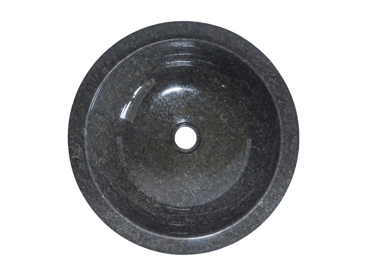 WASCHBECKEN - Marmor - Grau - MUKI - Grau, Stein (40/15/40cm) - Vente-Unique