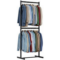 KLEIDERSTÄNDER 150x38x120-schwarz-Metall - Schwarz, Metall (70/185/50cm) - CLP