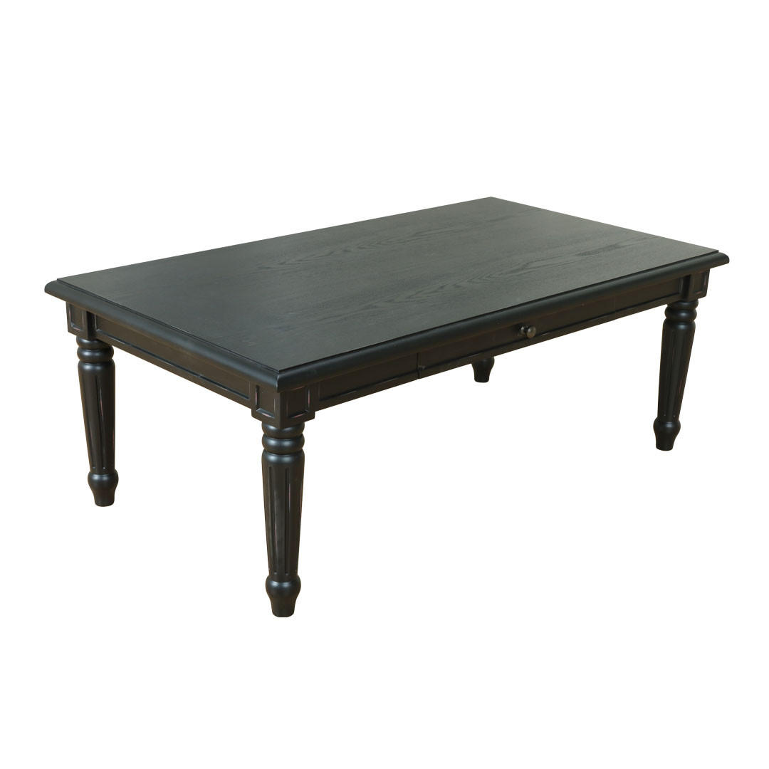 COUCHTISCH mit 2 Schubladen, schwarz - Weiß, Holzwerkstoff (135/75/51cm) - ebuy24