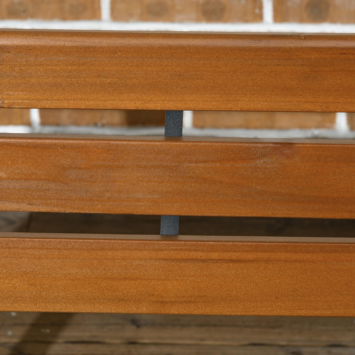 GARTENBANK, 2-Sitzer, Parkbank mit Rückenlehne, Holzbank, für Garten, Balkon, Kaffee - Dunkelbraun, Holz/Metall (57/70/120cm) - Outsunny