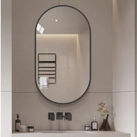 BADEZIMMERSPIEGEL 50x80x3cm Silber,horizontal/vertikal montierbar mit Explosionsschutzglas - Silberfarben, Glas (3/80/50cm) - Modfu