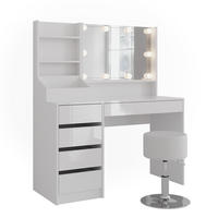 SCHMINKTISCH Sherry Weiß/Weiß Hochglanz 119.8 cm 4 Teile - Weiß Hochglanz, Holzwerkstoff (119.8/76/50.1cm) - Vicco