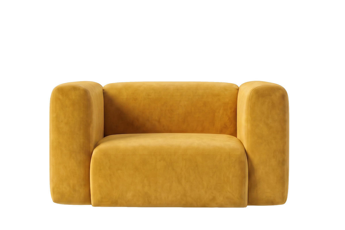 WOHNZIMMERSESSEL Aus Velvet-Stoff Bluvel, Golden, GRETA - Goldfarben, Holz (137/70/89cm) - Kaiser Möbel