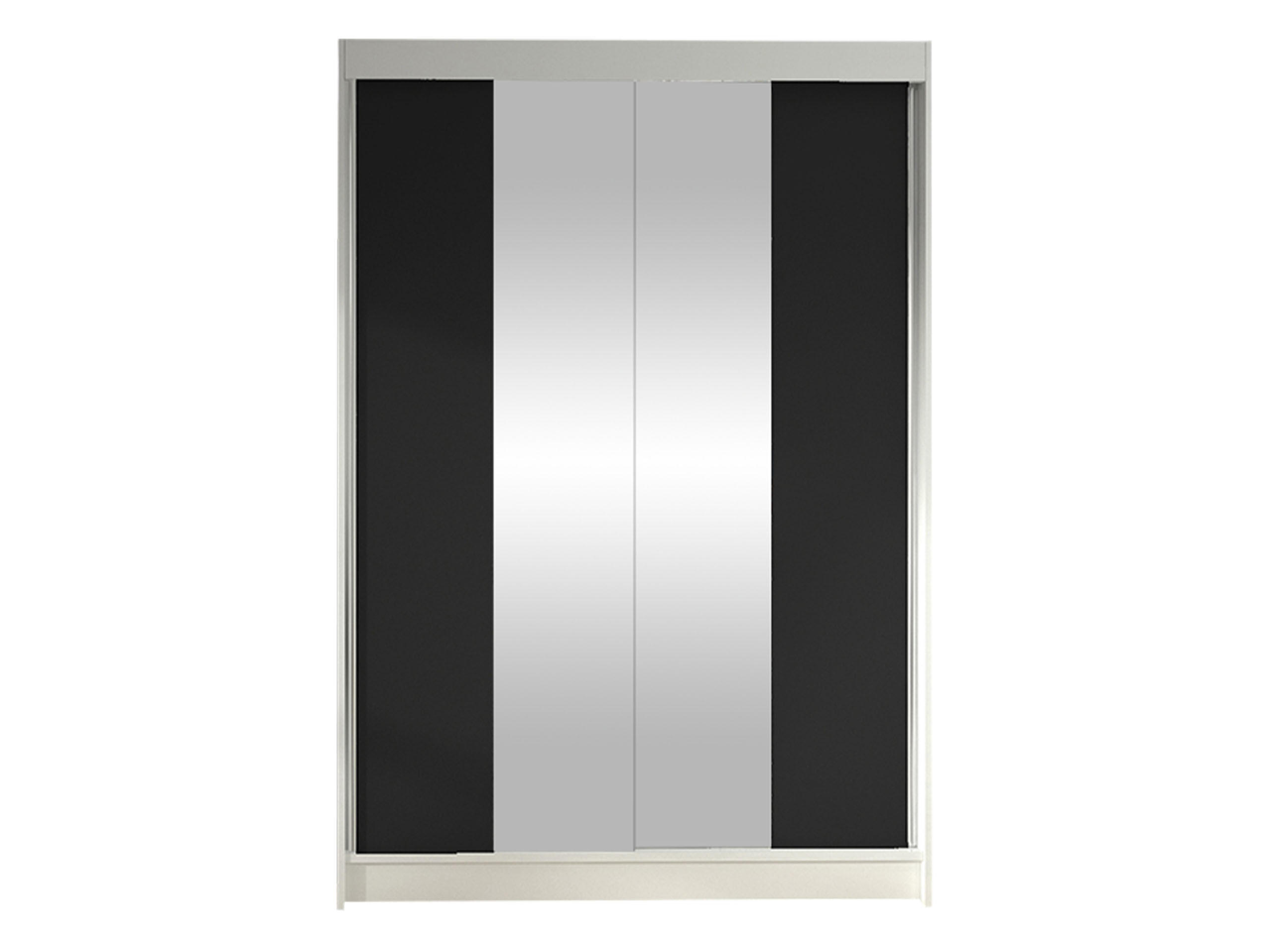 SCHWEBETÜRENSCHRANK Lino II - Schwarz/Weiß, Holzwerkstoff/Metall (120/200/58cm) - MIRJAN24