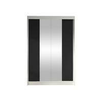 SCHWEBETÜRENSCHRANK Lino II - Schwarz/Weiß, Holzwerkstoff/Metall (120/200/58cm) - MIRJAN24