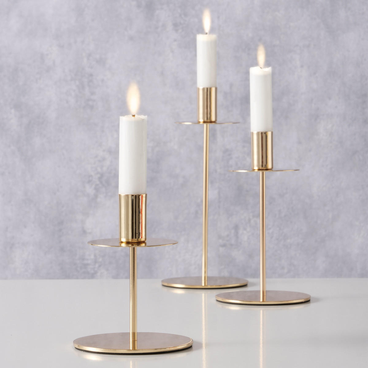 KERZENSTÄNDER Metall Phoenix 13/23 cm - Goldfarben, Metall (10/23/10cm) - Boltze Home