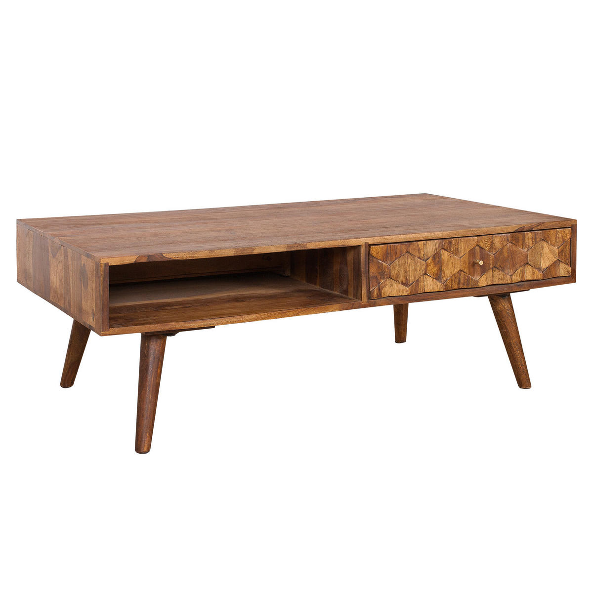 COUCHTISCH MYSTIC LIVING Sheesham rechteckig Natur 100cm - Braun, Holz (52/100/40cm) - riess-ambiente