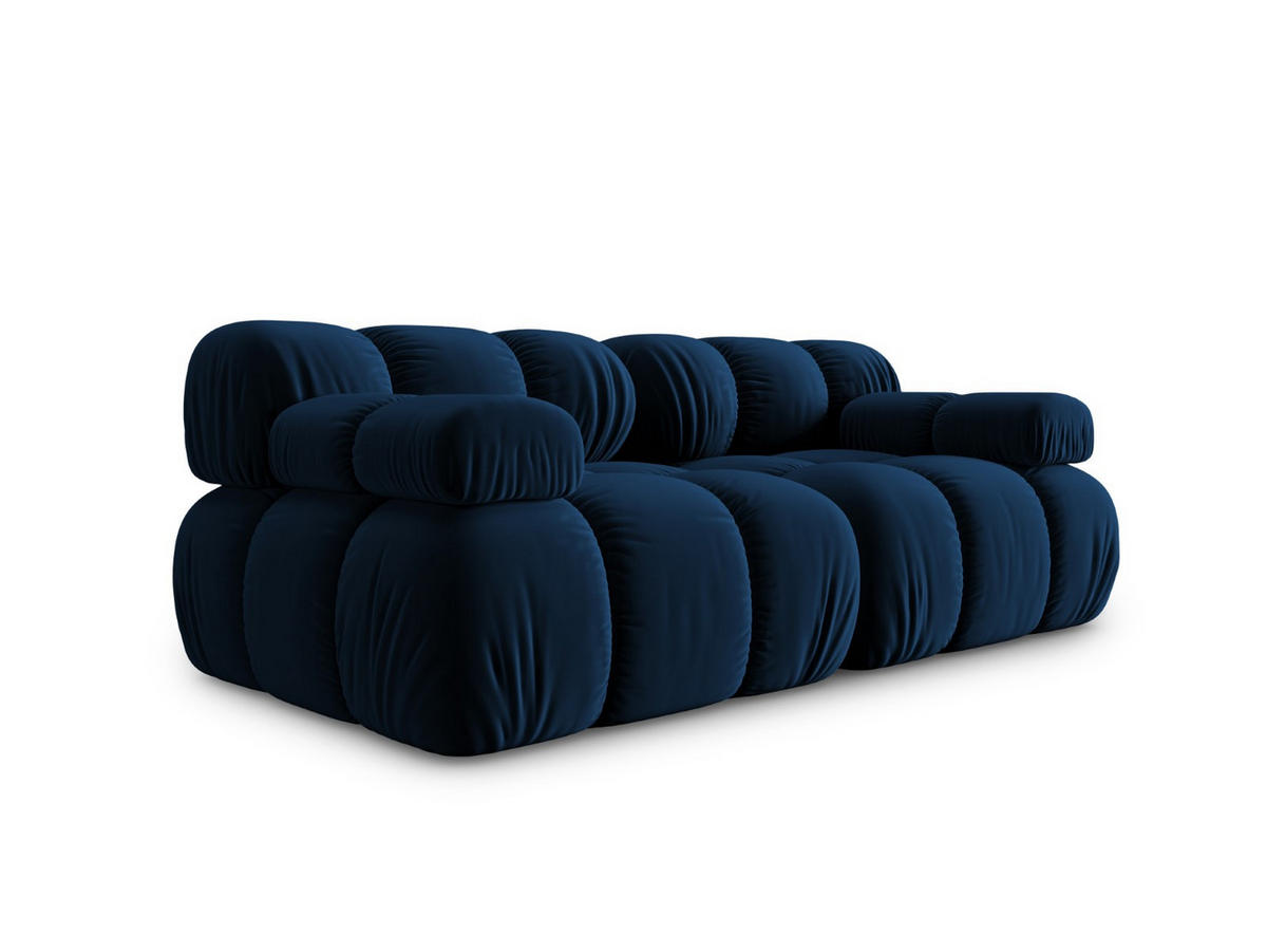 MODULARES-SOFA Bellis aus Samt königsblau 2 Sitzplätze - Blau, Textil (94/63/188cm) - Micadoni