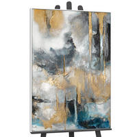 GEMÄLDE Goldene Konsonanzen Schattenfugenrahmen Weiß 120x80 cm - Weiß, Holz (120/80cm) - YS-art gallery