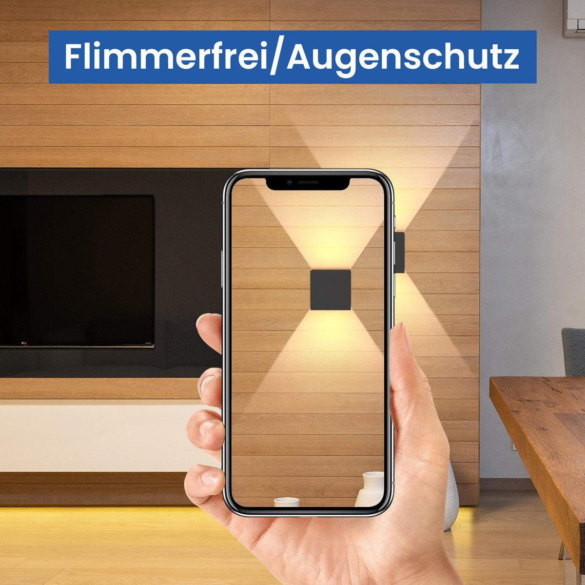 LED WANDLEUCHTE Herz - Schwarz, Metall (10/10/10cm) - Nettlife