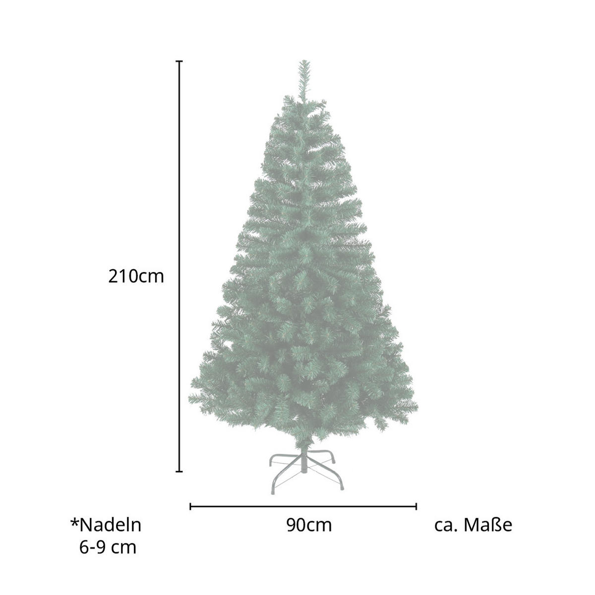 WEIHNACHTSBAUM künstlich - Grün, Kunststoff (90/210cm) - SVITA