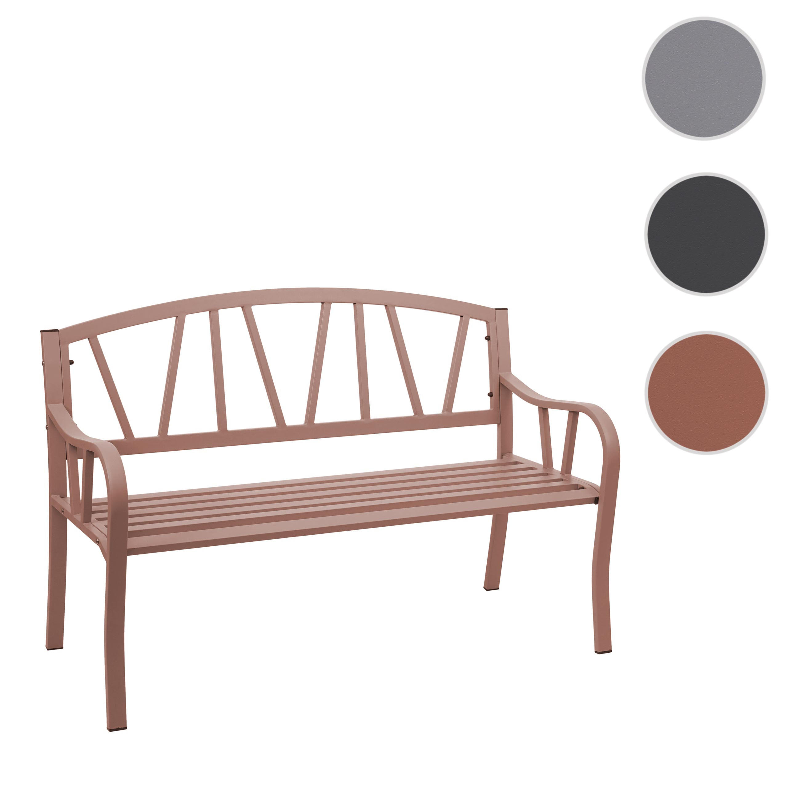 GARTENBANK Braun - Braun, Metall (127/89/54cm) - MCW