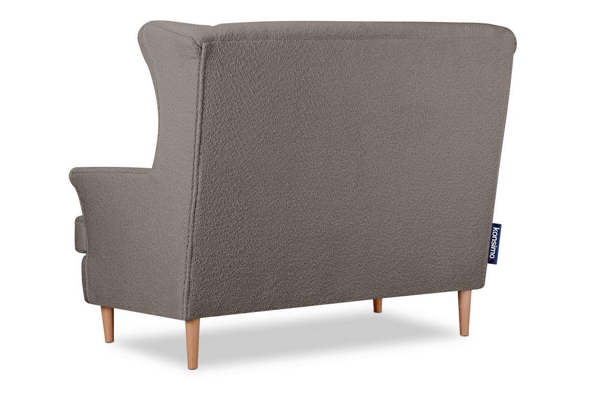 DOPPELSESSEL STRALIS Klassische Stil, Beige - Graubraun, Textil (136/106/96cm) - KONSIMO®