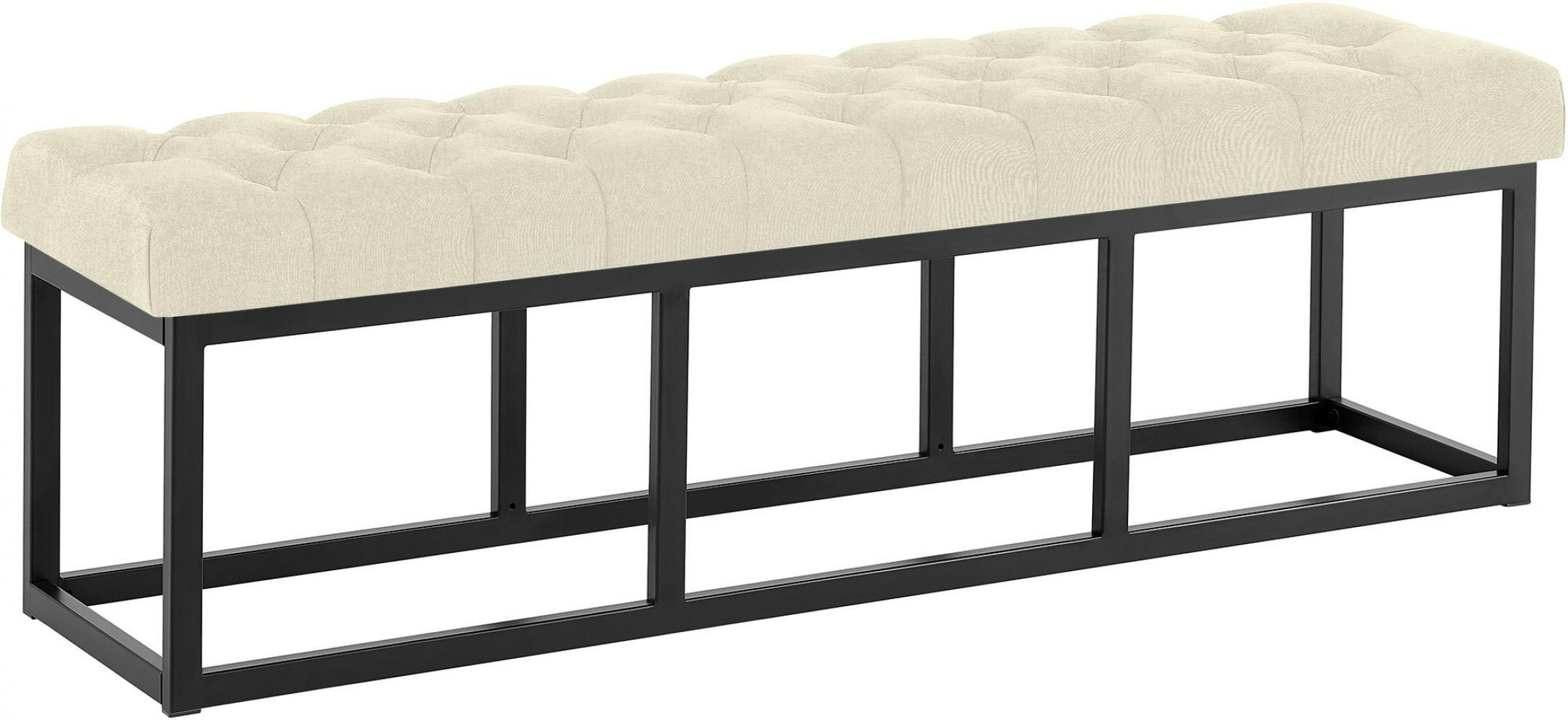 SITZBANK 150/38 cm Stoff Creme - Creme/Schwarz, Textil/Metall (150/46/38cm) - CLP