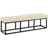 SITZBANK 150/38 cm Stoff Creme - Creme/Schwarz, Textil/Metall (150/46/38cm) - CLP