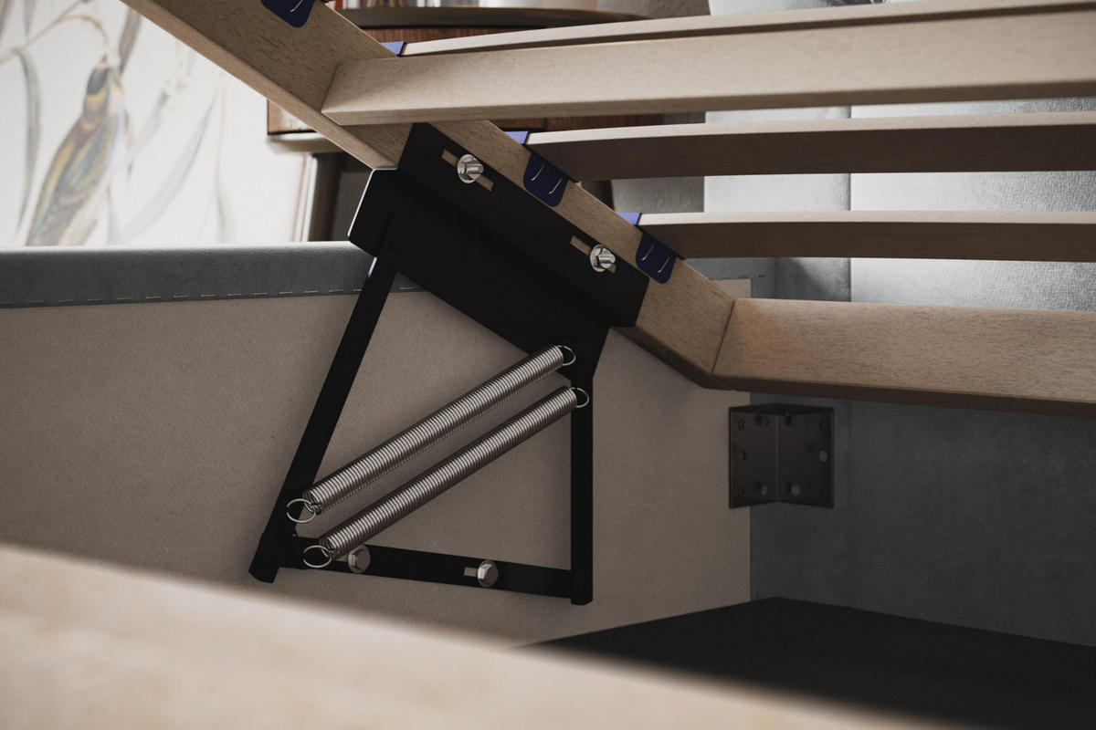 BETT 120x200 - Polsterbett mit Bettkasten und Holzrahmen - Elegant Betten - Weicher Jasminstoff - Kollektion Boston, Schwarz - AlpiMeble - Schwarz, Holz/Kunststoff (120/200cm) - Alpi-Möbel