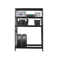 REIFENREGAL Tiger 180x120x40 cm bis zu 6 Reifen auf 1 Ebene + 3 Ablagen Schwarz - Schwarz, Metall (120/180/40cm) - PROREGAL