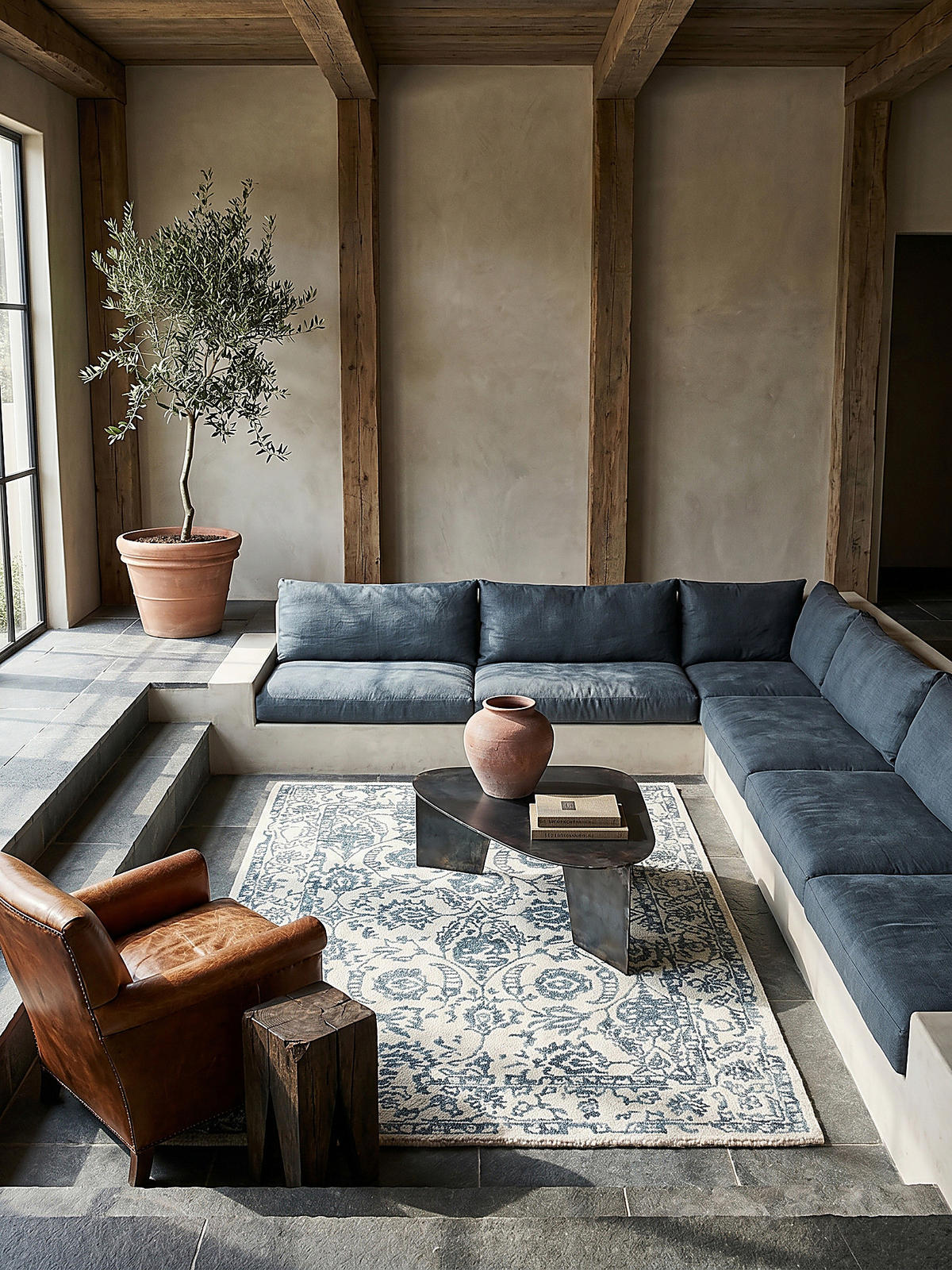 WOLLTEPPICH SOAR, im Vintage-Stil, Türkis-Beige, 160 x 230 cm - Blau, Textil (230/160cm) - KADIMA DESIGN