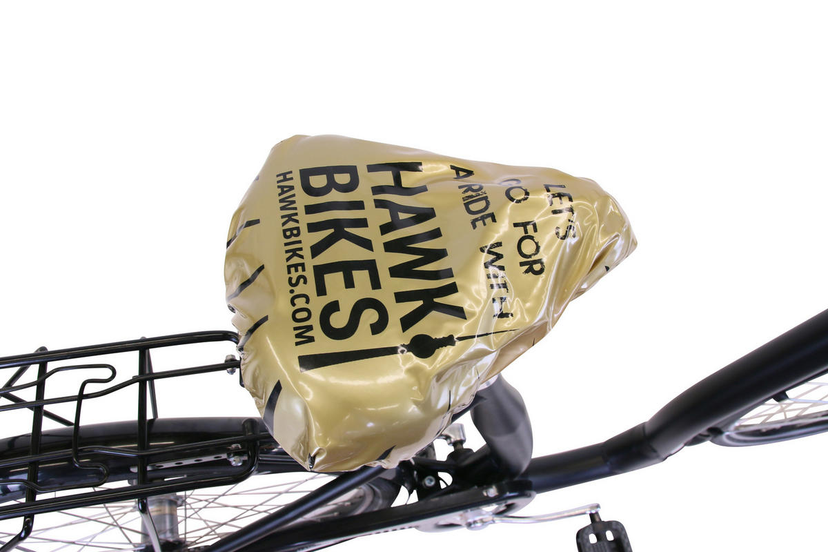 CITYRAD City Comfort Premium Black 3 Gang 26 Zoll 44 cm & 28 Zoll 46 cm - Schwarz, Metall (48cm) - Hawk Bikes