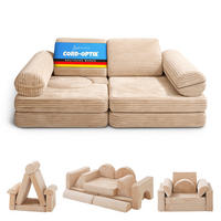 KINDERSOFA modulares Cord Spielsofa 11-teilig Beige - Beige, Textil (72/50/144cm) - Bestlivings