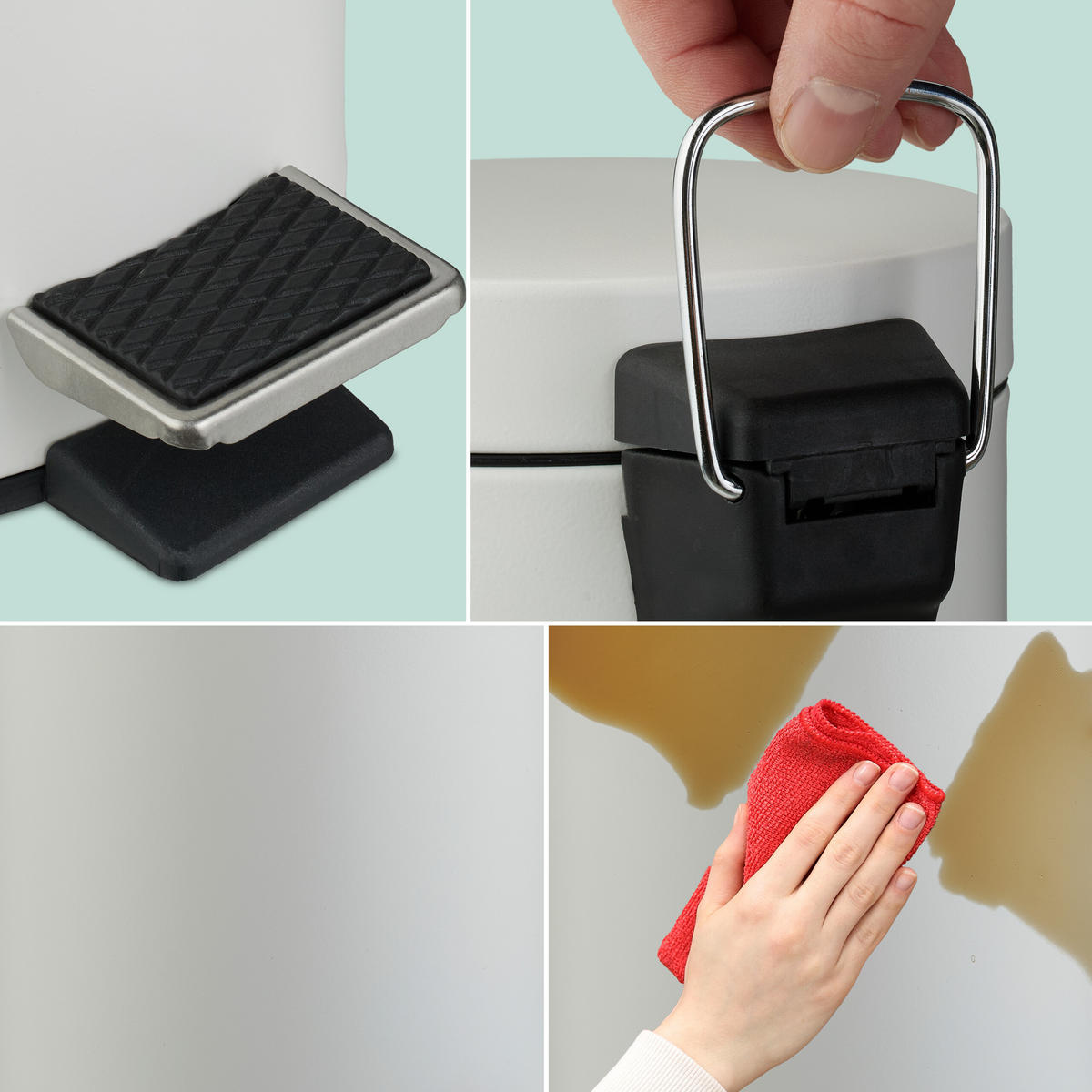 KOSMETIKEIMER - Weiß, Kunststoff/Metall (17/25/23cm) - Relaxdays