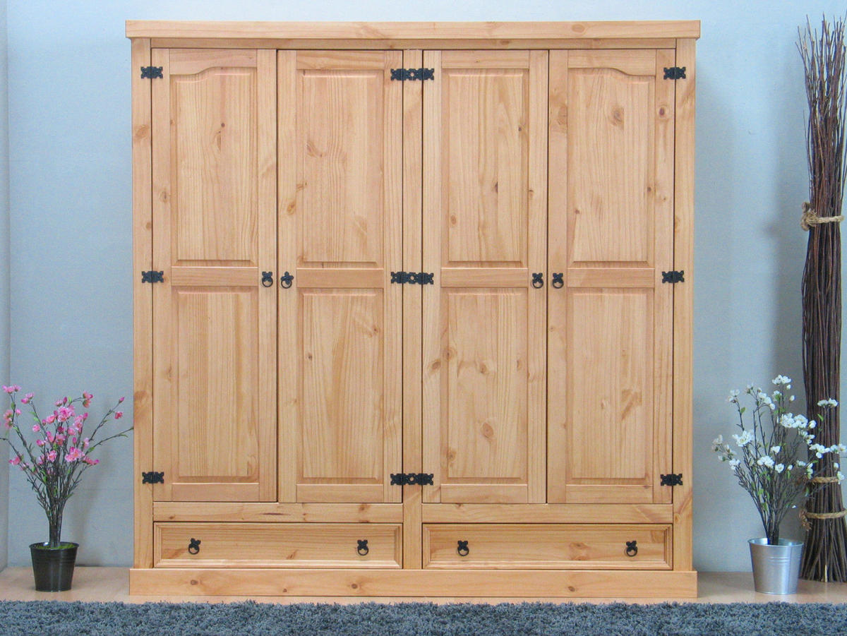 KLEIDERSCHRANK natur - Braun, Holz/Textil (194/196/58cm) - ebuy24