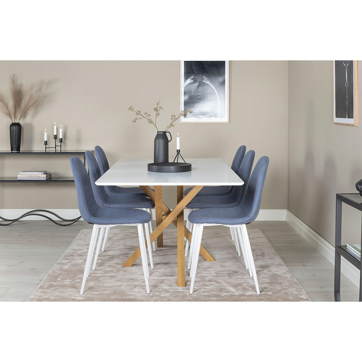 ESSTISCH, Piazza, Weiß, MDF, 90 x 180 x 75 cm - Weiß, Holzwerkstoff/Metall (180/90/75cm) - ebuy24