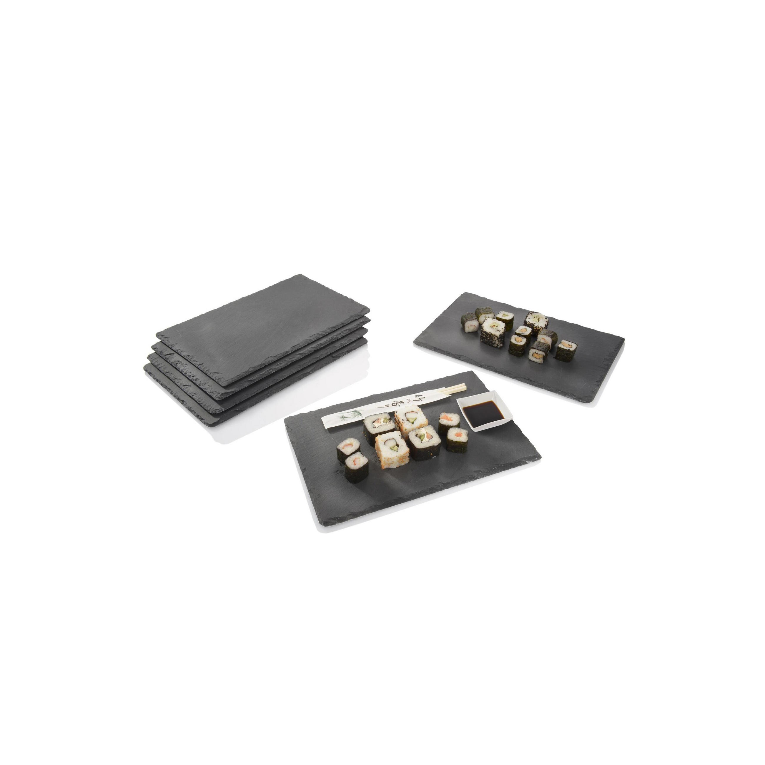SCHIEFERPLATTEN SET - 6 teilig - Schwarz, Naturmaterialien (30/0.5/20cm) - Sänger