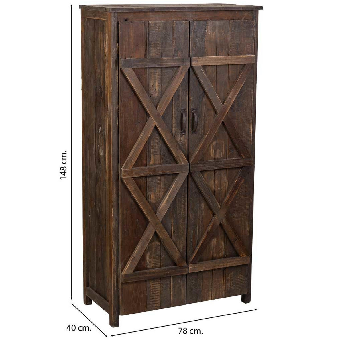 KLEIDERSCHRANK 78x40x148 cm Braun - Braun, Holz (78/148/40cm) - Wanderlust