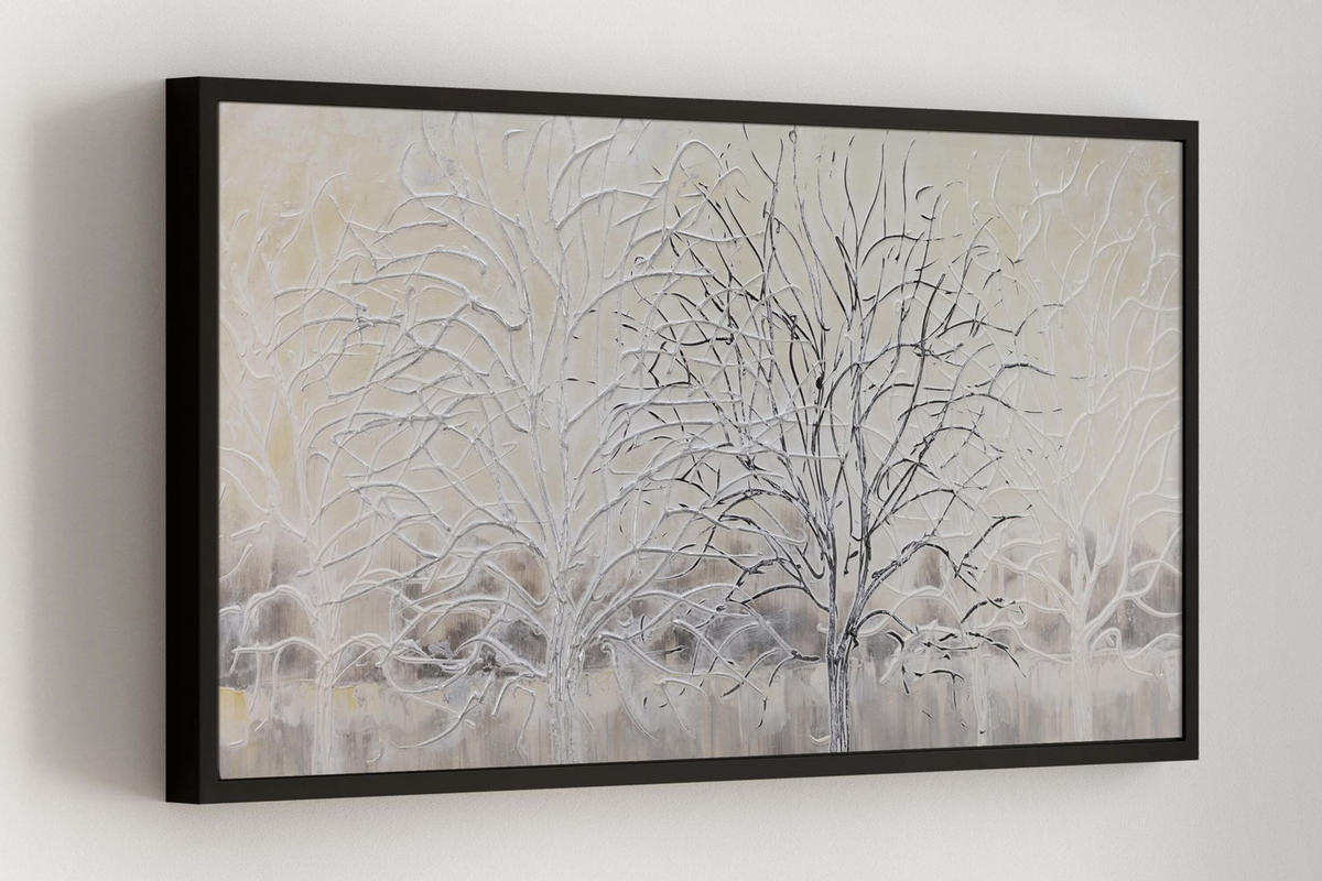ACRYLBILD HANDGEMALT 120/60 cm - Beige/Weiß, Holz/Textil (120/60cm) - KUNSTLOFT