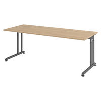 SCHREIBTISCH Serie-Z 80/200/74 cm in Eichefarben/Graphitfarben - Eichefarben/Graphitfarben, Holzwerkstoff (80/200/74cm) - bümö