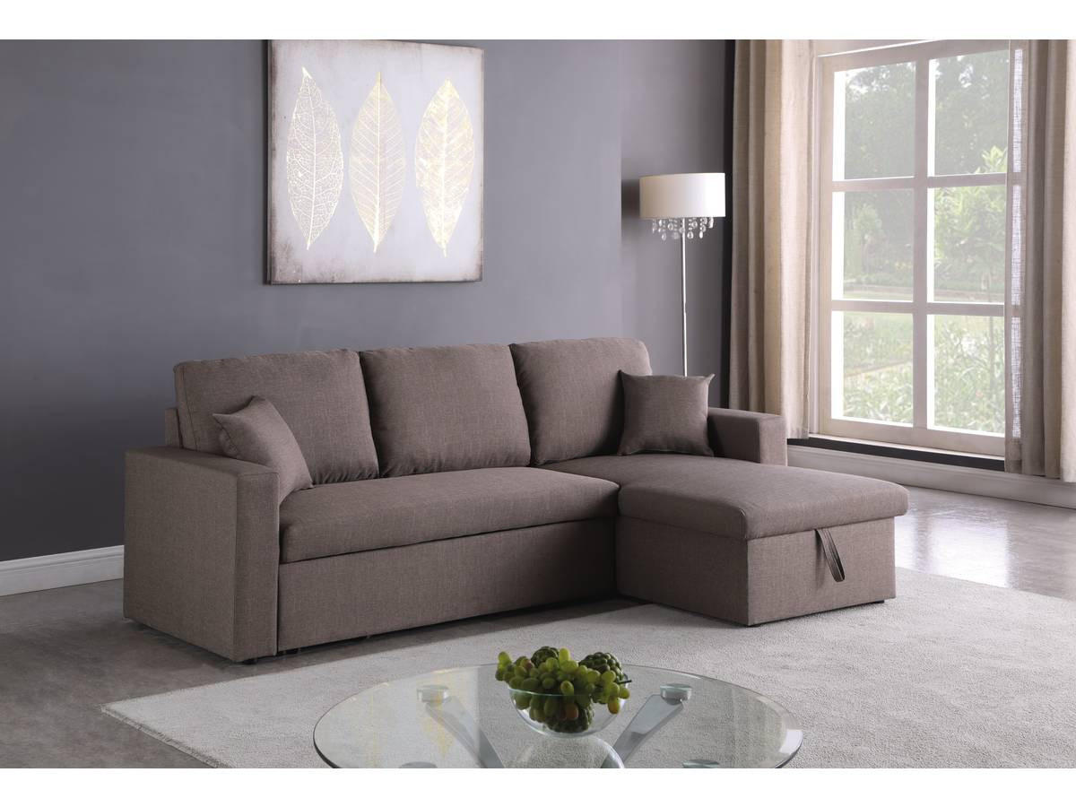 ECKSOFA alain Braun - Taupe, Textil (145/221cm) - Habitat Garten