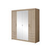 KLEIDERSCHRANK Elena 4D6S - Silberfarben/Sonoma Eiche, Holzwerkstoff/Kunststoff (177/191/53cm) - MIRJAN24