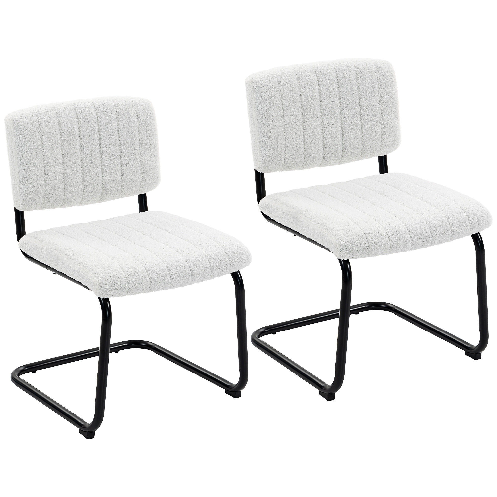 STUHL 2er-Set Creme 55.0/48.0/76.0 cm - Creme, Textil (48/76/55cm)