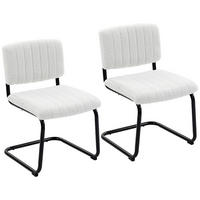 STUHL 2er-Set Creme 55.0/48.0/76.0 cm - Creme, Textil (48/76/55cm)