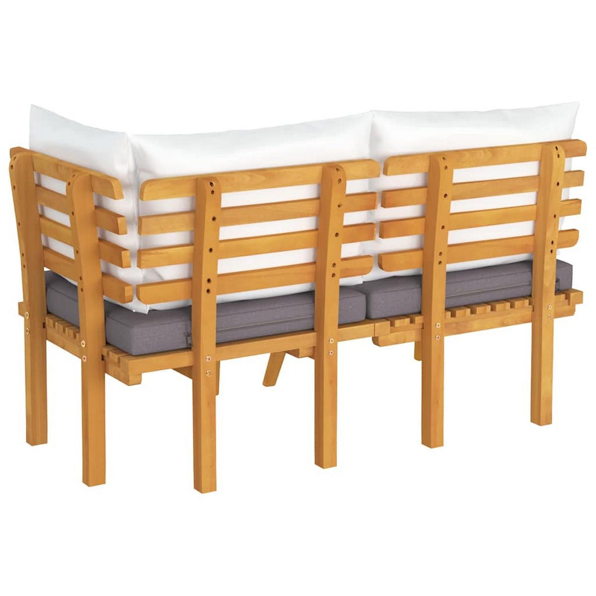 GARTEN-LOUNGE-SET 2Er Set Mit Kissen Massivholz Akazie - Dunkelgrau, Holz/Textil - vidaXL