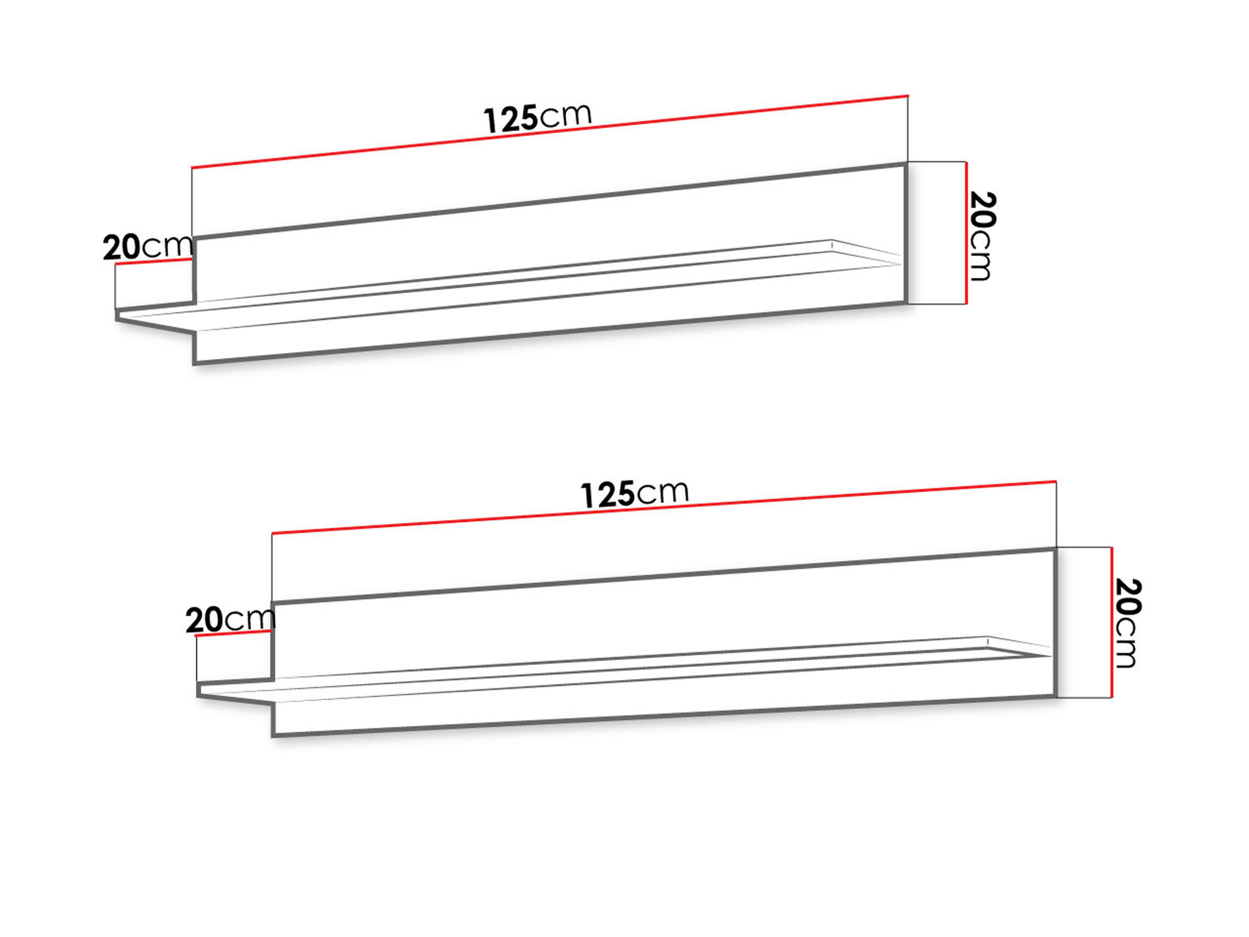 Thumbnail - Mirjan24 Wandboardset, Schwarz, Holzwerkstoff, Rechteckig, 125x20x20 cm, Wohnzimmer, Regale, Wandboards