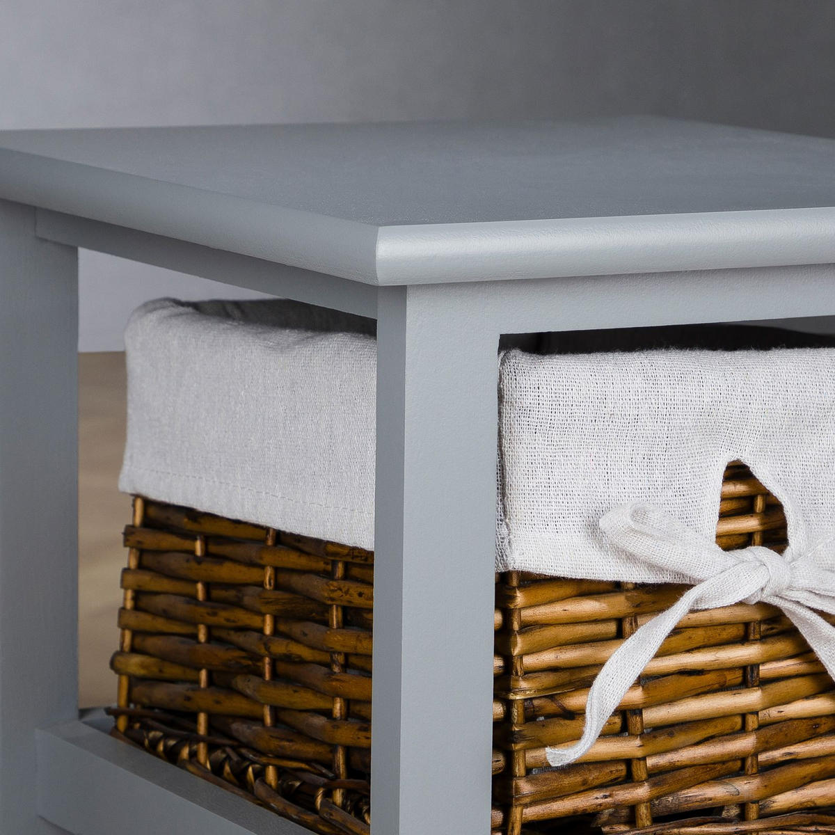 NACHTTISCH NOKOMIS - Grau, Holz (28/46/31cm) - IDIMEX