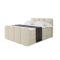 BOXBETT mit Matratze H3|H4 und Lattenrost - NINA-Z KING - 200x200 cm - Beige - Sandfarben, Holzwerkstoff (200/200cm)