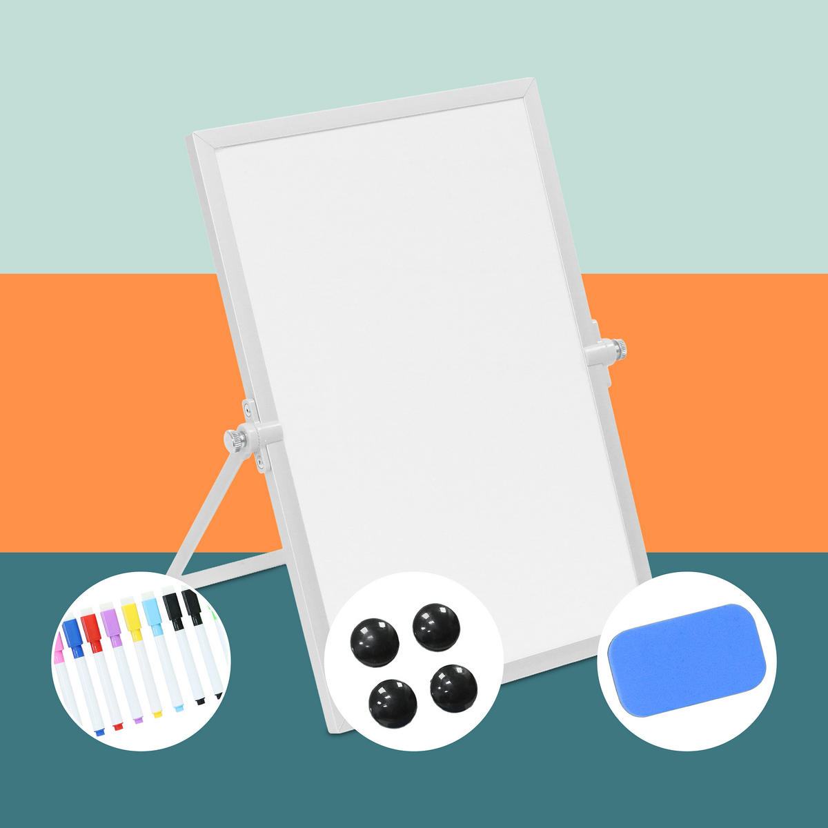 WHITEBOARD - Weiß, Kunststoff/Metall (20/30/2cm) - Relaxdays