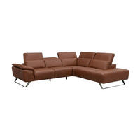ECKSOFA Predator Echtleder Cognacbraun - Cognac, Leder/Metall (270/230cm)